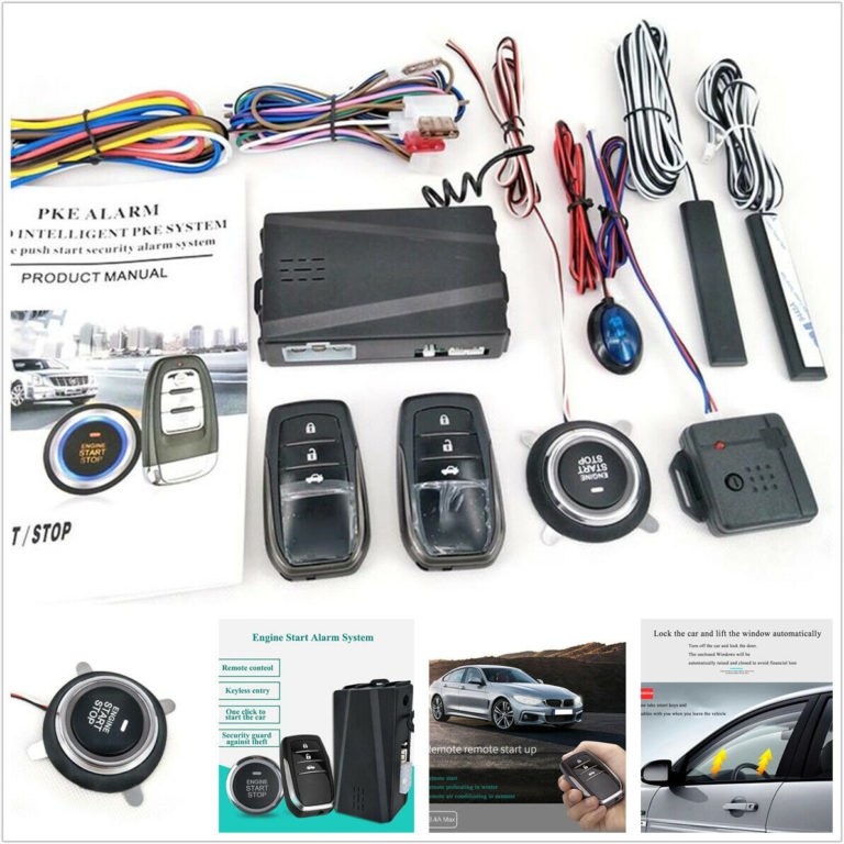 Car Alarm System - photo showing the various components of a car alarm system